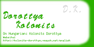 dorottya kolonits business card